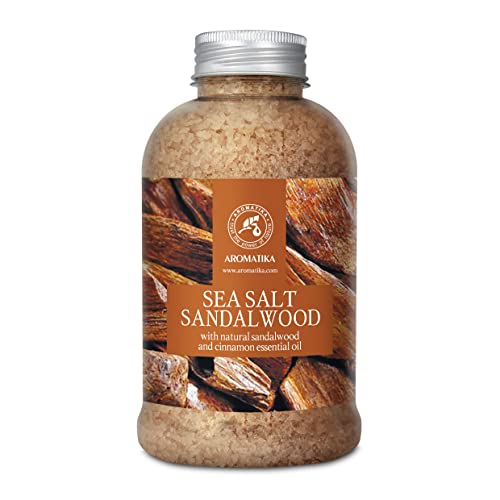 Healing Bath Salts with Sandalwood & Cinnamon Oil - Mood Boosting, Relaxing - 21.16 Oz