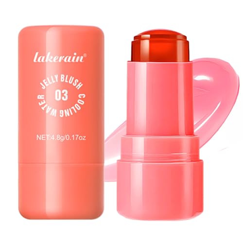 Cooling Water Jelly Tint Blush - Moisturizing, Waterproof, Multi-Use for Lips & Cheeks - Coral