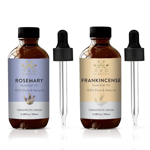 AVD Organics Rosemary & Frankincense Essential Oil - 100% Pure, Aromatherapy & DIY Use - 3.38 fl oz