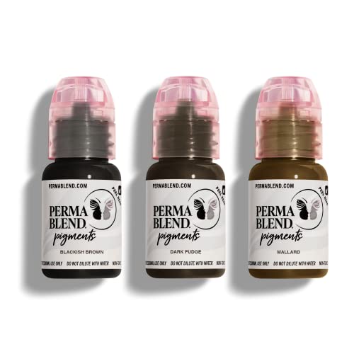 Perma Blend Eyebrow Tattoo Set - 100% Vegan, Professional-Grade Microblading Ink - 0.5 oz, 3 Count