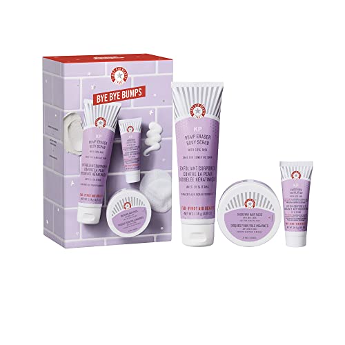 First Aid Beauty Body Care Set - Exfoliating Trio for Smooth Skin, Vegan & Gluten-Free - 3 Items