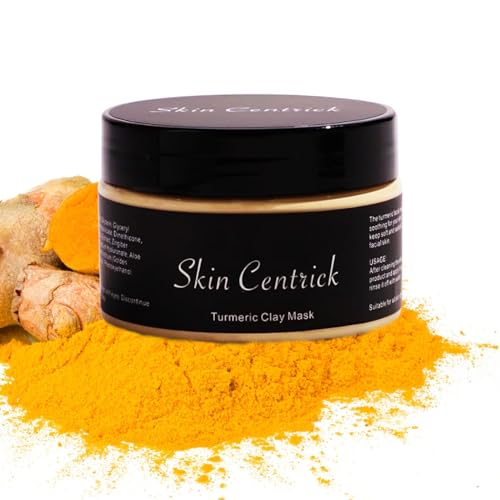 Skin Centrick Turmeric Clay Mask - Brightens, Nourishes, Organic Formula for All Skin Types - 4oz