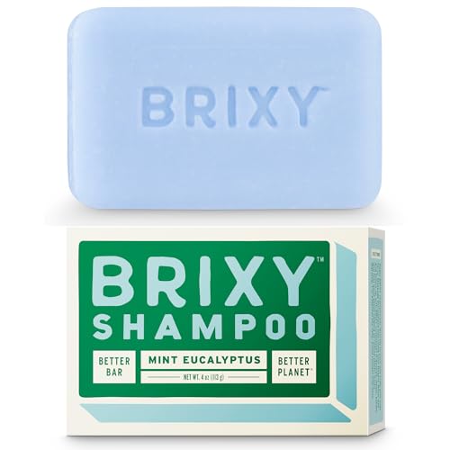 BRIXY Balance Shampoo Bar - Removes Oil & Build-up, pH Balanced, Vegan, Mint Eucalyptus