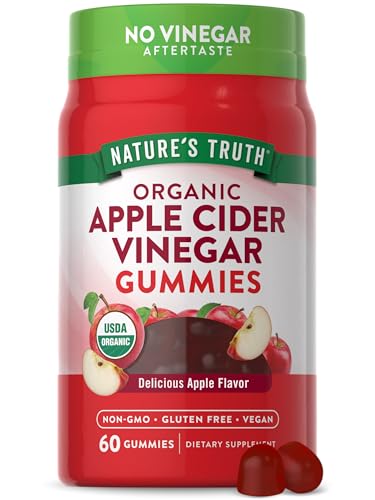 Nature's Truth Organic Apple Cider Vinegar Gummies - Vegan, Non-GMO, 60 Count, Apple Flavor