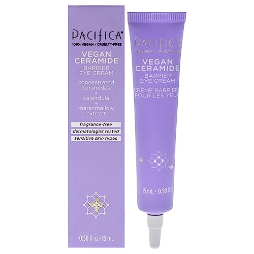 Pacifica Vegan Ceramide Eye Cream - Restores Skin Barrier, Plant-Based Lipids - 0.5 oz