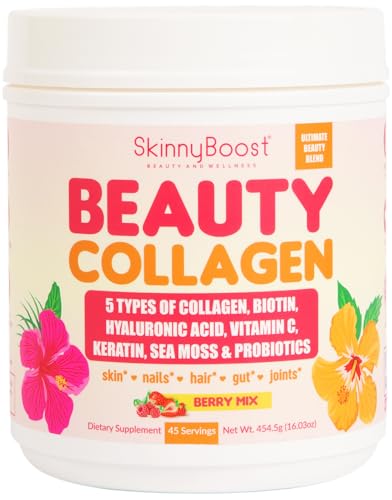 Beauty Collagen Berry Mix - Supports Skin Elasticity & Healthy Hair, 5 Types Collagen - 45 Servings