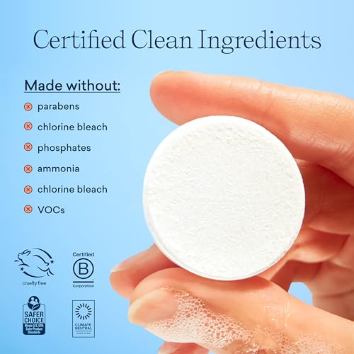 BLUELAND Toilet Bowl Cleaner Tablets - Plant-Based, No Harsh Chemicals, Fresh Lemon Cedar - 28ct