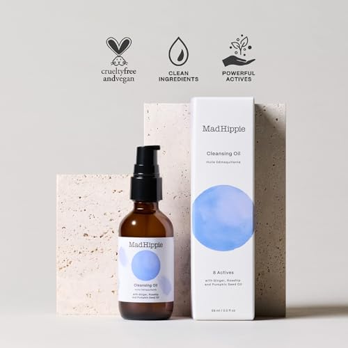 Mad Hippie Facial Cleanser - Deep Cleansing Oil, Makeup Remover, Non-GMO, 2 Fl Oz