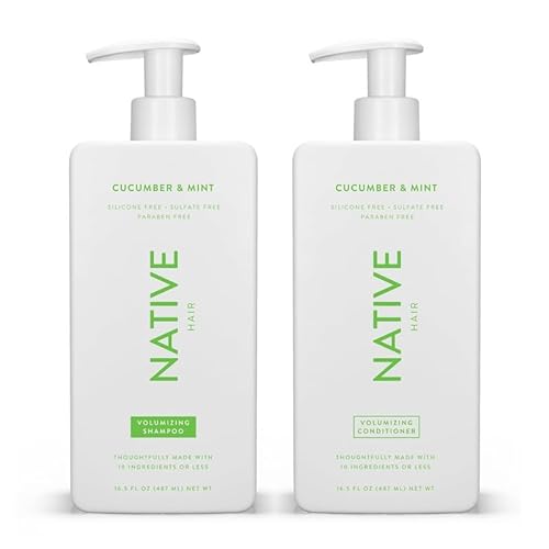 Native Shampoo & Conditioner Set - Volumizing, Vegan, Naturally Derived Ingredients - 16.5oz Each