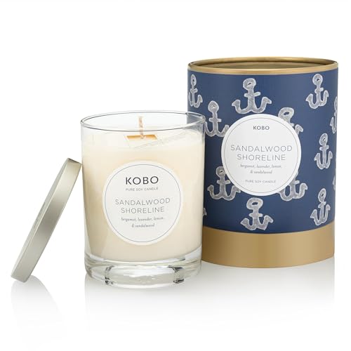 KOBO Coastal Collection Sandalwood Candle - Long-Lasting, Natural Ingredients - 11 oz