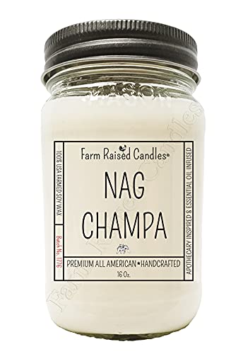 Nag Champa Candle - Calming Scent, Handcrafted All-American Soy Wax, 80+ Hour Burn - 16oz