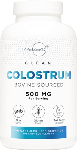 Type Zero Colostrum Supplement - Natural Wellness Support, Non-GMO, Gluten-Free - 180 Capsules