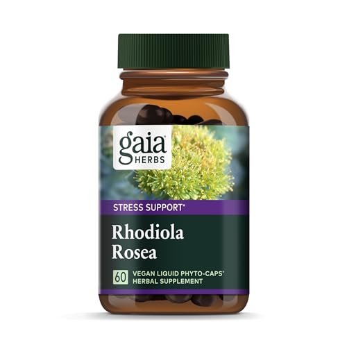 Gaia Herbs Rhodiola Rosea - Stress Support, Vegan & Gluten-Free, 60 Liquid Phyto-Capsules