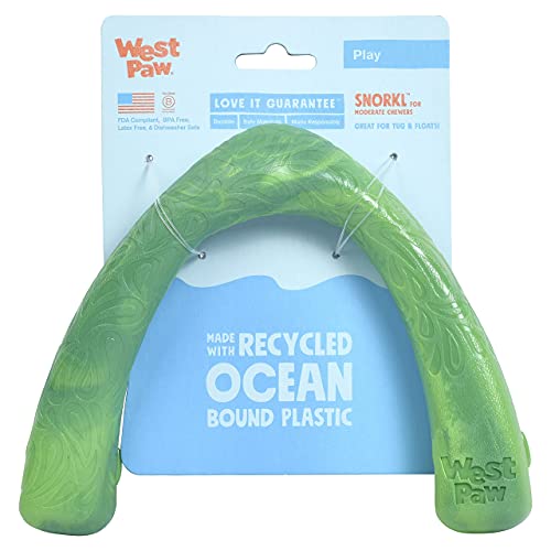 WEST PAW Seaflex Snorkl Dog Tug Toy - Durable, Non-Toxic, Recycled Ocean Plastic - 8.25" Large