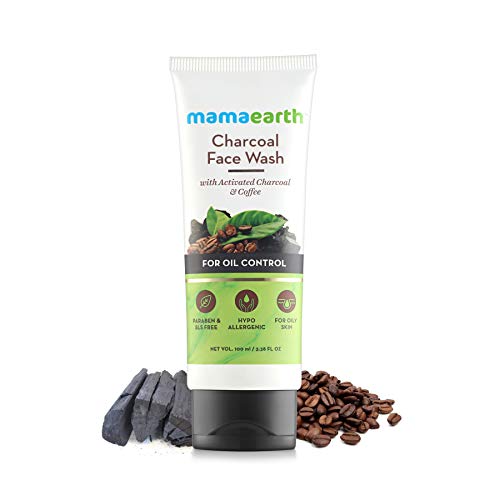 Mamaearth Charcoal Face Wash - Deep Cleanses Oily Skin, Unclogs Pores, Toxin-Free - 3.38 Fl Oz