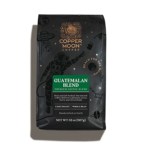 Copper Moon Guatemalan Antigua Blend Coffee - Nutty Finish, Whole Bean, 2 Lb, Kosher Certified