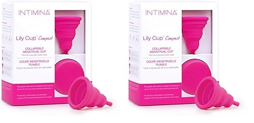 Intimina Lily Cup Compact - 8-Hour Protection, Body-Safe Silicone, Size B - Pack of 2