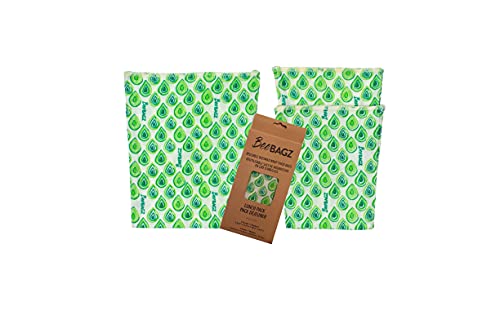 BeeBAGZ Beeswax Food Wrap - Keeps Food Fresh, 100% Natural, Reusable - 3 Pack (2 Small, 1 Medium)