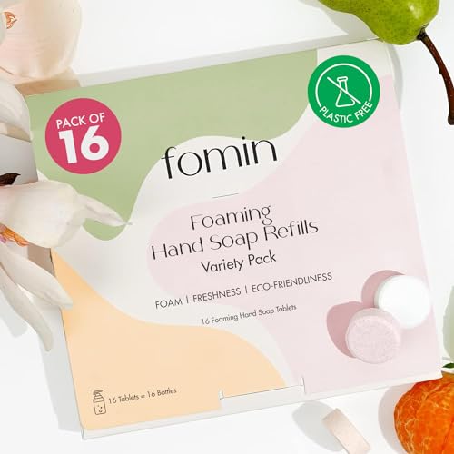 FOMIN Foaming Hand Soap Tablets - Cruelty-Free, Vegan, 128 fl oz Total, 16 Count Variety Pack