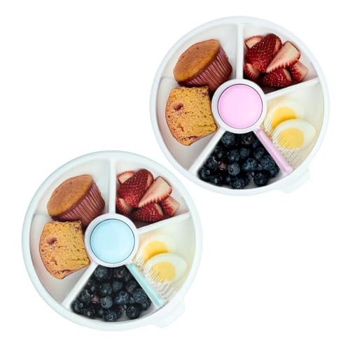 GoBe Kids Snack Spinner - 5 Compartment Dispenser, BPA & PVC Free, Leakproof - 8.5in Diameter