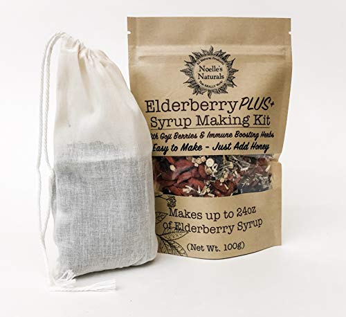 Elderberry Plus+ Syrup Dispenser Set - Immune Support, Natural Ingredients - 24oz Kit with Brew Bag