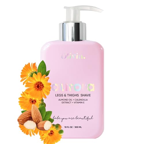 Olivia Beauty Shaving Cream - Soothes Razor Bumps, Nourishes Skin with Natural Oils - 10fl oz