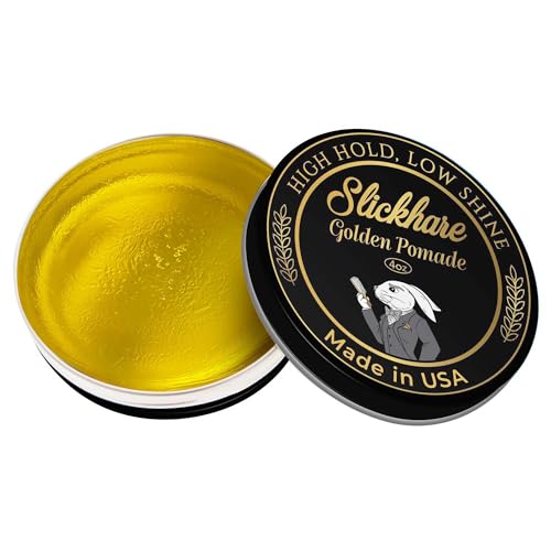 Slickhare Hair Pomade - Strong Hold, Natural Ingredients, Easy Wash, 4oz - Low Shine, Great Scent