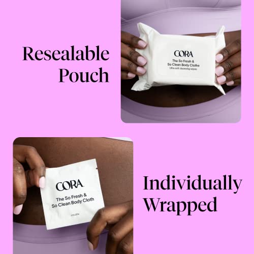 Cora Adult Hygienic Wipes - Hydrating & Soothing, Natural Ingredients & Lavender Scent - 36 Count