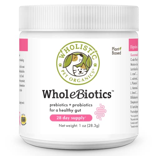 Wholistic Pet Organics WholeBiotics Probiotic Powder - Digestive Health & Immune Support - 1 Oz