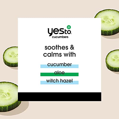 Yes To Facial Cleansing Wipes - Gentle Makeup Remover, Cucumber & Aloe, 95% Natural - 30 Wipes