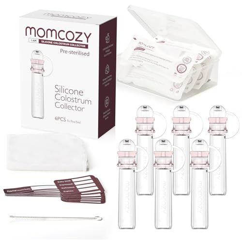 Momcozy Colostrum Supplement Collector - BPA-Free, Multi-Use Feeding & Storage 6-Pack, 5ml