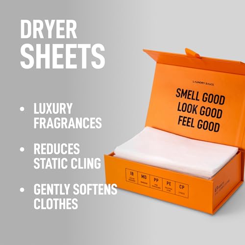 Laundry Sauce Dryer Sheets - Luxury Fragrance, Reduces Static, Softens Fabrics - Italian Bergamot