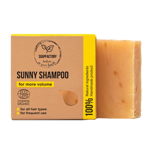 SoapFactory Organic Shampoo Bar - Adds Volume, Vegan, 100% Natural, Lemongrass - 3oz