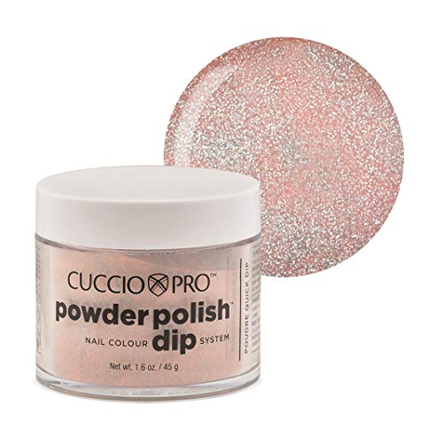 Cuccio Dip Manicure Powder - Long-Lasting Color, Nail Strengthening - Light Pink with Glitter - 45g