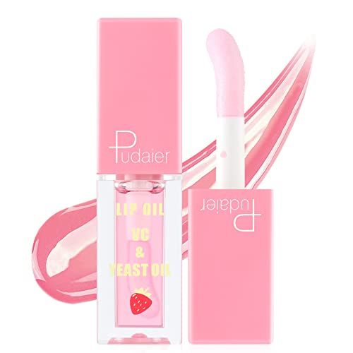 Marine Forest Pudaier Lip Oil - Nourishing Fruit Extracts, Vegan & Cruelty Free - Strawberry Tint