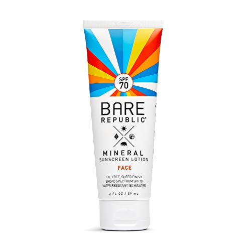 Bare Republic Mineral Sunscreen SPF 70 - Antioxidant Hydration, Non-Greasy, 2 Fl Oz