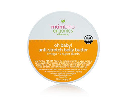 Mambino Organics Belly Butter - Nourishing Stretch Mark Cream with Organic Ingredients - 4 fl oz