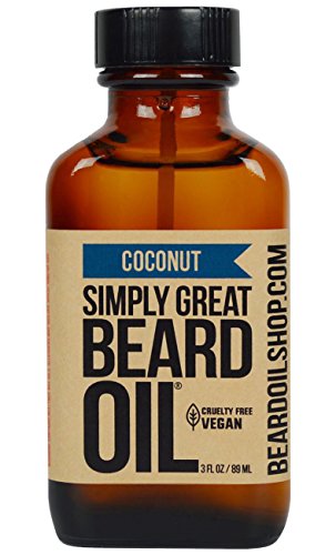 Simply Great Beard Oil - Softens & Conditions, Coconut Scent - Natural Ingredients, 3 Oz