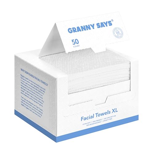 GRANNY SAYS Face Wipes - Ultra Soft, Biodegradable, Multi-Purpose Cleansing Towels - 50 Count