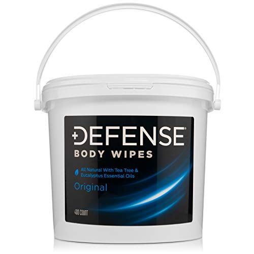 Defense Soap Body Wipes - Natural Tea Tree & Eucalyptus, Hypoallergenic - 400 Count Tub