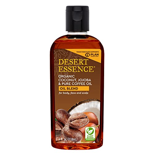 Desert Essence Massage Oil - Deeply Moisturizes, Strengthens Scalp, USDA Certified Organic - 4 fl oz