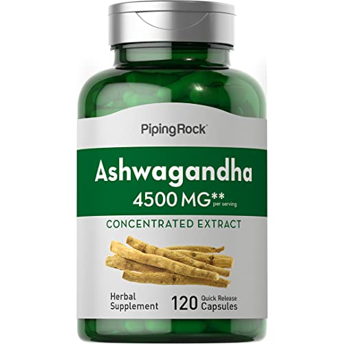 Piping Rock Ashwagandha Root Extract - Supports Healthy Lifestyle, Non-GMO - 4500mg, 120 Capsules