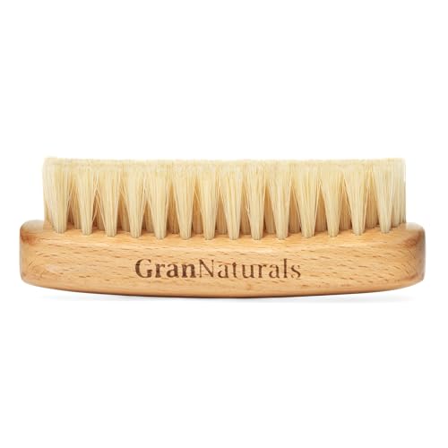 GranNaturals Boar Bristle Hair Brush - Smooths Hair, Promotes Natural Shine - Portable Design