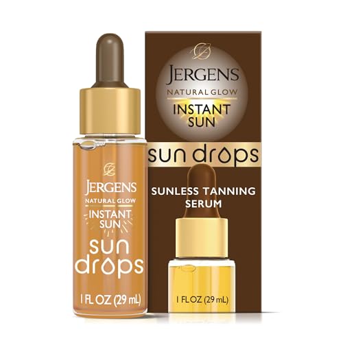 Jergens Natural Glow Self Tanner - Customizable Oil-Free Drops for Face & Body - 1 Fl Oz