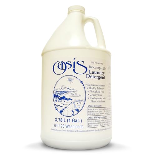 Oasis Concentrated Laundry Detergent - Safe for Plants, Greywater Friendly - 128 Loads