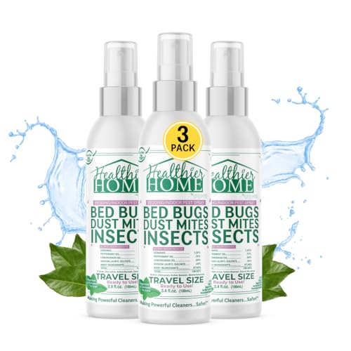 CHOMP! Bed Bug Spray - Kills Ants & Bed Bugs, Plant-Based, Peppermint Scent - 3 Pack, 3.4oz