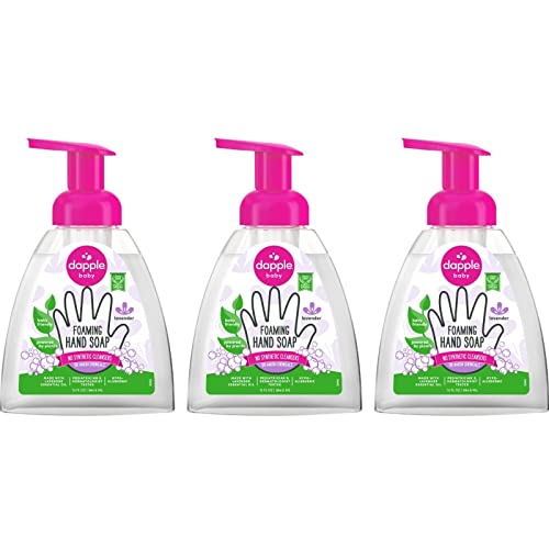 Dapple Foaming Hand Soap - Gentle Plant-Based Cleanser, Lavender Scent - 13 Fl Oz (Pack of 3)