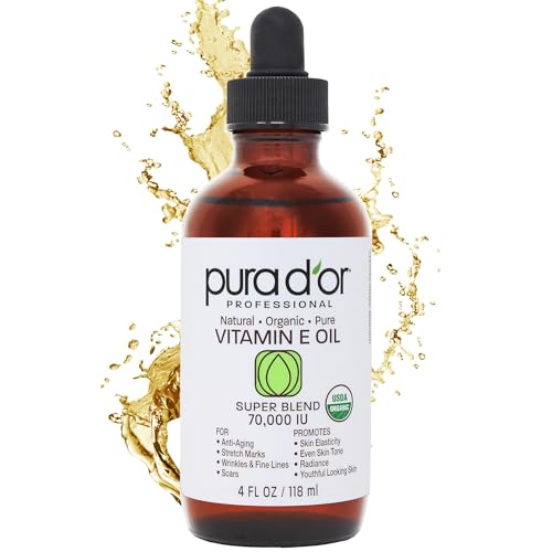 PURA D'OR Body Oil - Nourishing Vitamin E Blend for Hydration & Skin Protection - 4 Oz