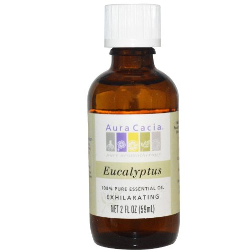 Aura Cacia Eucalyptus Essential Oil - Brisk Aroma, GC/MS Tested Purity - 60 ml (2 fl. oz.)