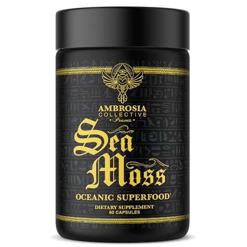 Ambrosia Irish Sea Moss Capsules - Supports Gut Health & Nutrient Absorption - 500mg, Organic